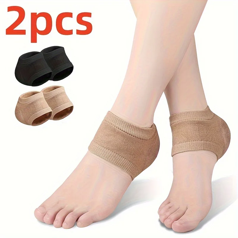 Gel-Fersenschutz-Hülle Silikon-Fersenpolster Fersenkissen Plantarfasziitis-Unterstützung Fußpflege Hautreparatur-Polster Halbe-Schuh-Größe Socken