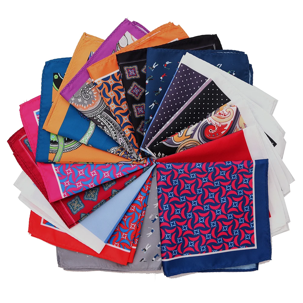 Tailor Smith Herren-Luxusanzug, Einstecktücher, 30 x 30 cm, groß, geschäftlich, bedruckt, Blumenmuster, Paisley, einfarbig, gepunktet, Taschentücher, Brusttuch Image