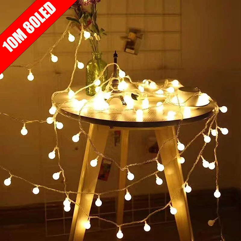 LED-Kugel-Lichterkette, USB/batteriebetrieben, Lichterkette für den Außenbereich, Globus, Lichterkette für Hochzeit, Halloween, Garten, Weihnachtsdekoration