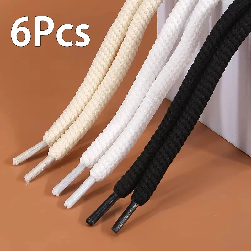 8 mm dicke runde Schnürsenkel, klassische einfarbige Schnürsenkel, Sneakers, Stiefel, hochwertige Schnürsenkel, 2 Stück/6 Stück Image