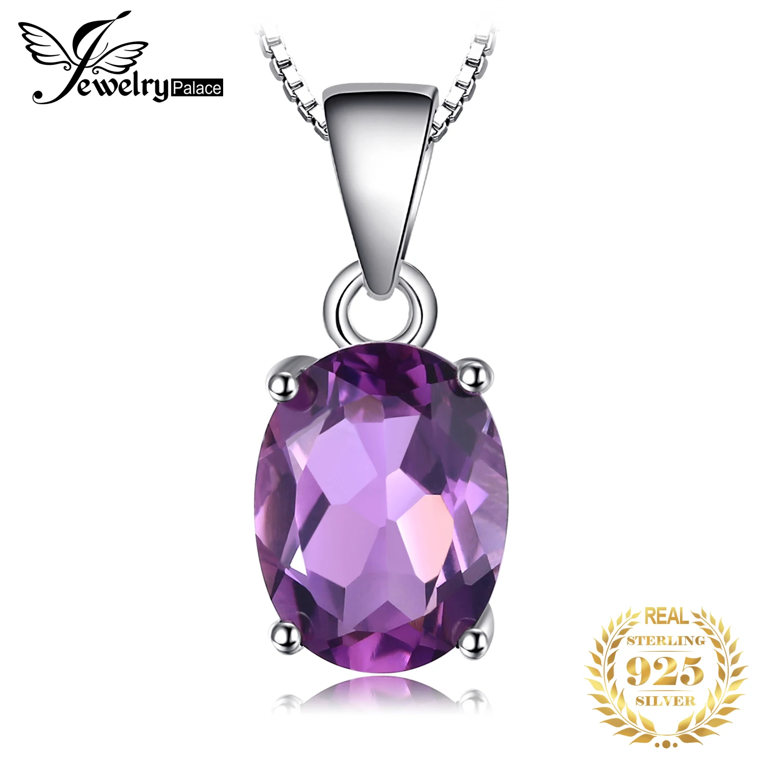 JewelryPalace Rose Gold Gelb Gold Überzogene Natürliche Amethyst Citrin Granat Topaz 925 Sterling Silber Anhänger Halskette Keine Kette