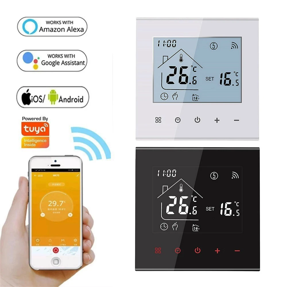 HEAT M4A Warmer Bodenthermostat Tuya WiFi & kein WiFi 3A 16A Elektro-/Gaskessel/Wasserheizung Temperaturregler 1 STÜCK Image