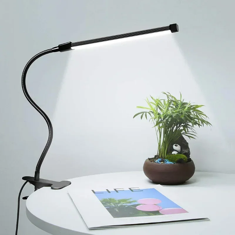 LED-Klemmleuchte für Schreibtisch, Studentenwohnheim, Schlafzimmer, Desktop, Nachttischlampe, Augenschonende Kleine Schreibtischlampe, Schwarz