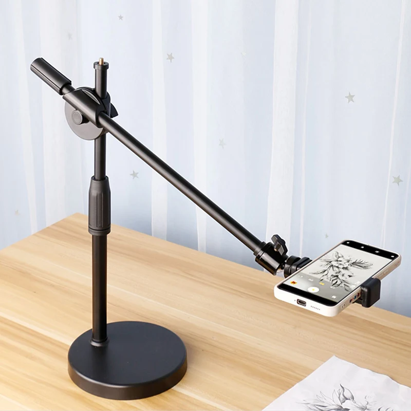 Overhead-Stativ Tisch Tischplatte Shooting Stand Stative mit Handy halter Boom Arm für Smartphones Fotografie Image