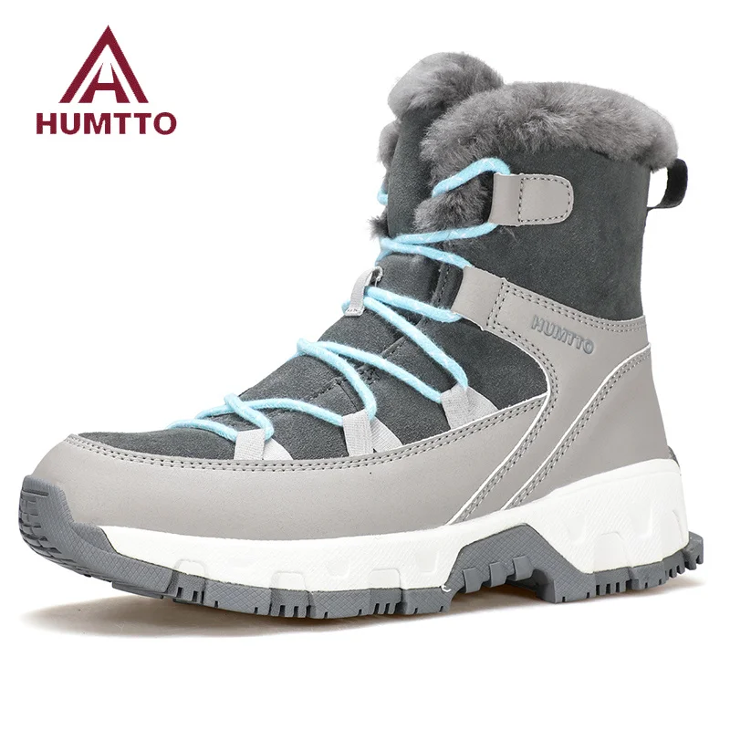 Humtto Winter Damen Turnschuhe Leder Wanderschuhe Frau 2024 Schnee Trainer halten warm Trekking stiefel Outdoor Frauen Freizeit schuhe