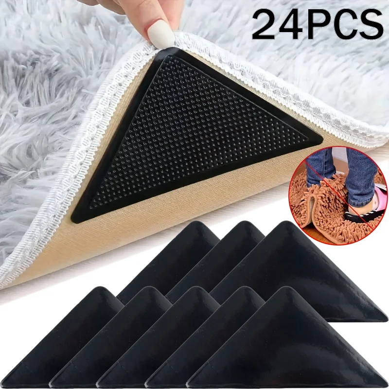 1-3set Teppich Nicht-slip Aufkleber Wiederverwendbare Waschbar Anti Curling Teppich Patch Feste Aufkleber Boden Teppich Matte band Greifer Ecke Pad Image