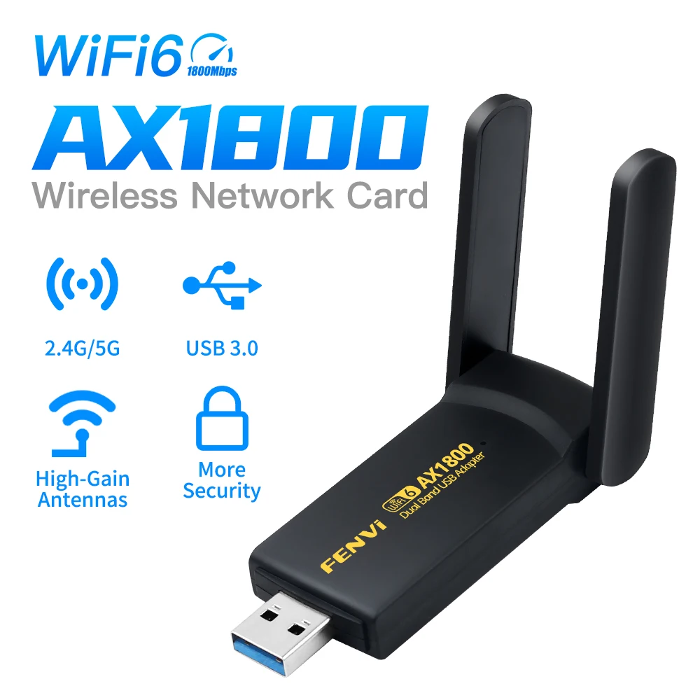 FENVI WiFi 6 USB Dongle MT7921 Empfänger 1800 Mbit/s Dual Band 2,4G/5G Drahtlose Netzwerk Karte USB 3,0 WIFI Adapter Für Laptop Desktop Image