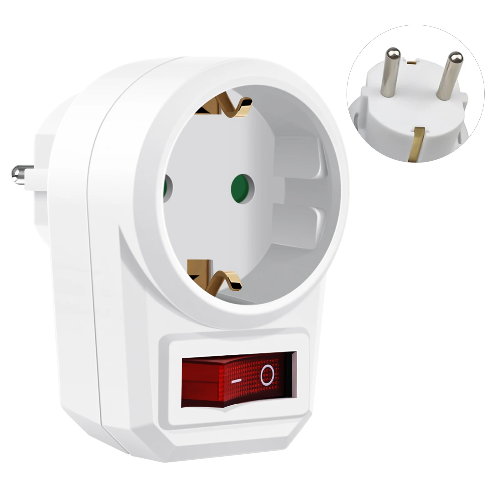 1/2/3 stücke Europäischen Standard Steckdose Adapter Mit EIN/AUS Schalter 16A 250V EU Umwandlung Stecker steckdose Power adapter Tragbare Image