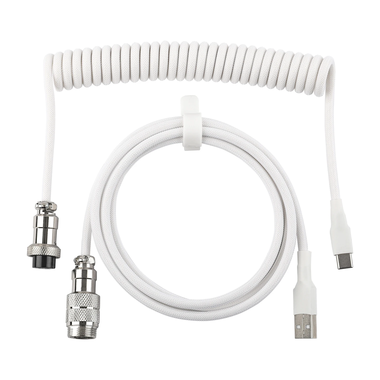 EPOMAKER Mix V2 1,8 m Spiral-Tastaturkabel, doppeltärmeliges Kabel für mechanische Gaming-Tastatur Image