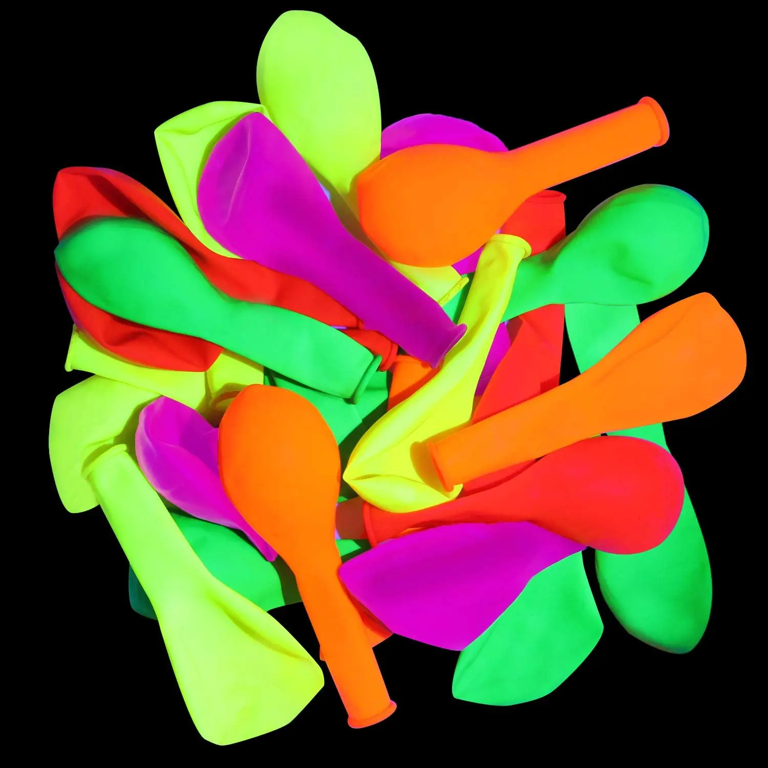 10/20/30 Stück Neon-Luftballons „Happy Birthday“-Luftballons, UV-Leuchtballons, Schwarzlicht, Geburtstagsparty-Dekoration, fluoreszierender Ballonbogen Image