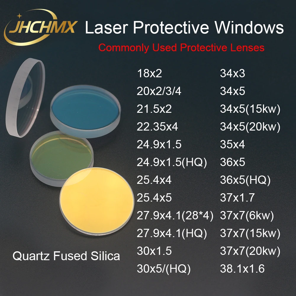 JHCHMX Laser Optische Schutzfenster 18/20*2 24,9*1,5 27,9*4,1 34*5 37*7 6kw/15kw/20kw 1064nm für Faserlaser Schneidkopf Image