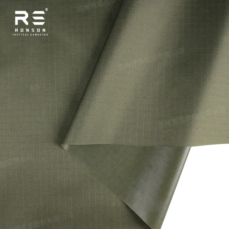 210T Nylon Ripstop für 1 # BK OLIVE GREEN Wasserdichter 1000 mm PU-beschichteter für Outdoor-Zelte und Regenmantel-Regenschirm-Poncho Nahinfrarot Image