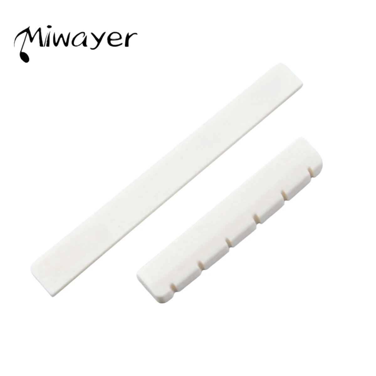 Miwayer 6-saitiger klassischer Gitarrensattel + Sattel, weißer Knochenbrücke, Gitarrenzubehör, Kissen, Folk-Unterkissen, 1 Paar Image