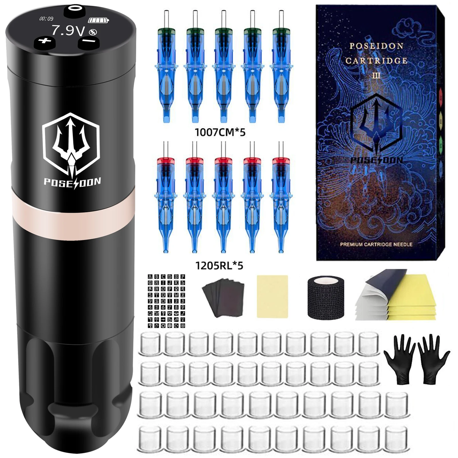 POSEIDON Tattoo Pen Set Rotary Wireless Tattoo Machine Kit Coreless Motor Hochwertige Tattoo-Maschinen für Tattoo-Künstler Image