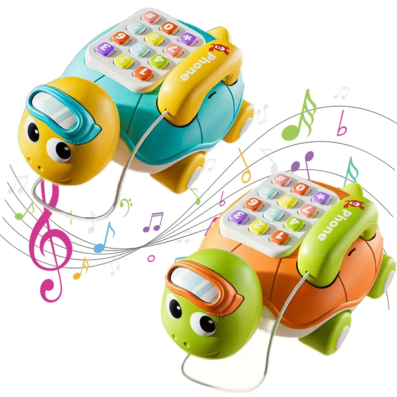 Multi-funktion Musical Schildkröte Krabbeln baby Spielzeug Für 6M + Baby Pädagogisches Musik Simulation Telefon Baby Krabbeln Spielzeug