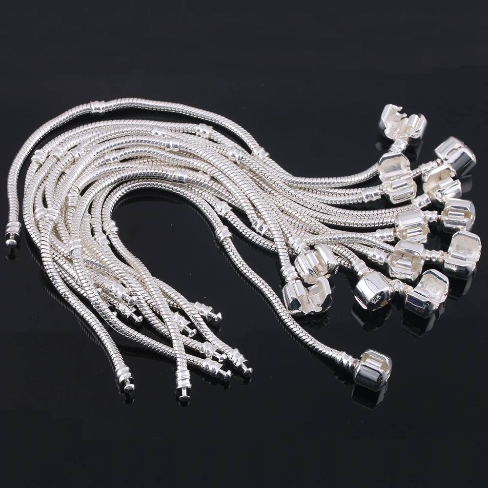 BAOPON 5 teile/los Schlangenkette Sicherheitsverschluss Europäisches Feines Armband Fit DIY Charm Armbänder & Armreifen Schmuck Für Frauen & Männer Geschenk Image