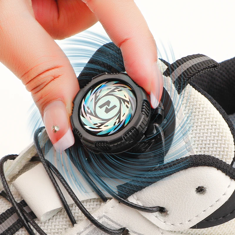 1 Paar automatische Schnürsenkel ohne Bänder, drehbare Schnalle, elastische Schnürsenkel, Turnschuhe, Erwachsene und Kinder, dicke runde Schnürsenkel, keine Bindung, Schnürsenkel Image