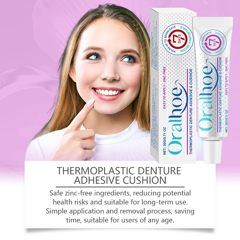 Thermoplastischer Prothesenkleber, bequem, sicher, Premium-Formel ohne Kleber, Prothesenklebercreme für Männer und Frauen, sicherer Halt haftcreme für zahnprothese Image