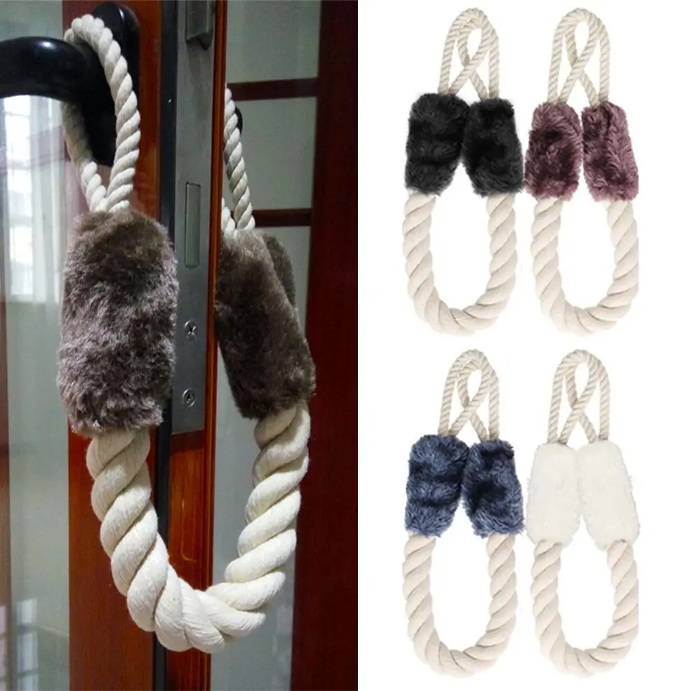 Langlebige Keil-Türgriffe, Stopper, braune Farbe, dekoratives Seil, einfach zu bedienender Türstopper, Türschutz, Seil, Türgriff Image