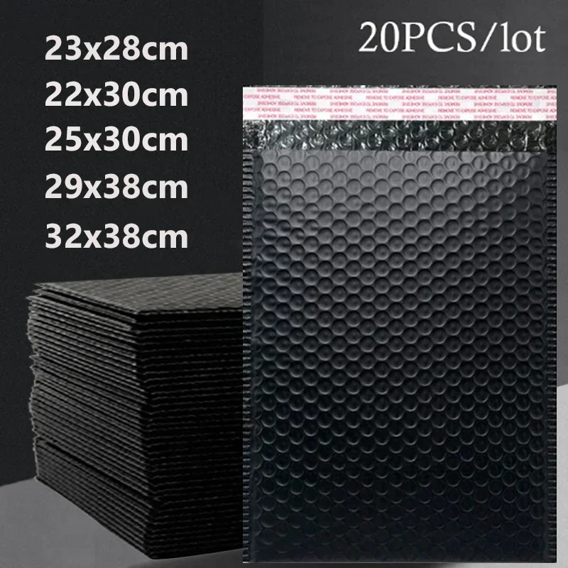 20 Teile/los Schwarz Weiß Schaum Umschlag Taschen Selbst Dichtung Blase Mailer Gepolsterte Umschläge Geschenk Blase Mailing Tasche Versand Pakete Tasche Image