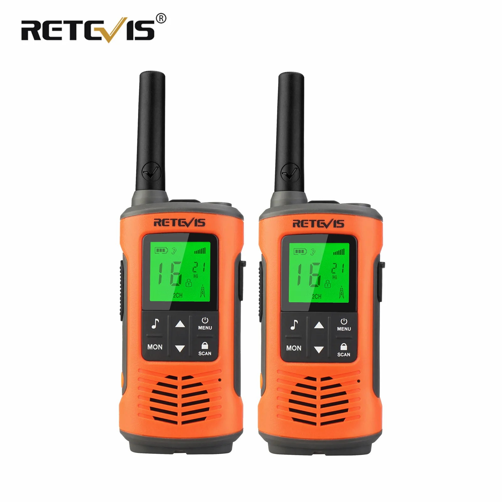 Retevis Walkie-Talkie IP67 Wasserdicht 2 Stück PMR446 Walkie-Talkies für Erwachsene für Motorola Zwei-Wege-Funkgerät zum Skifahren und Angeln Image