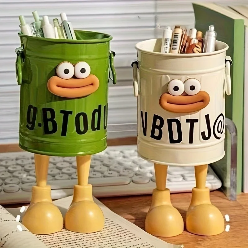 1-teiliges Stifthalter-Set mit Cartoon-Persönlichkeit, Schreibtisch-Organizer-Eimer, ideales Geschenk für die Aufbewahrung von Schreibwaren zu Hause und im Studium Image