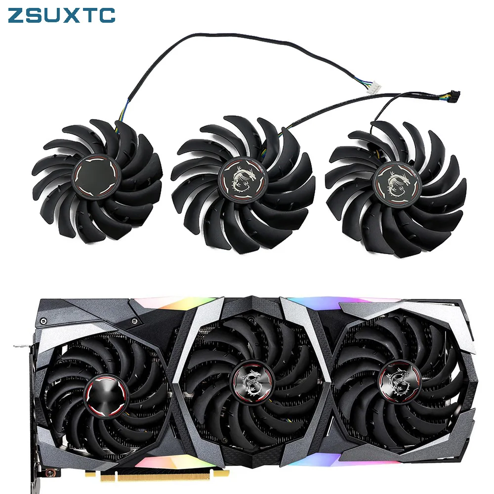 Pld09210s12hh pld10010s12hh ersetzen für msi geforce rtx2080 ti 2070 super gaming x trio rtx 2080ti grafikkarten kühler lüfter Image