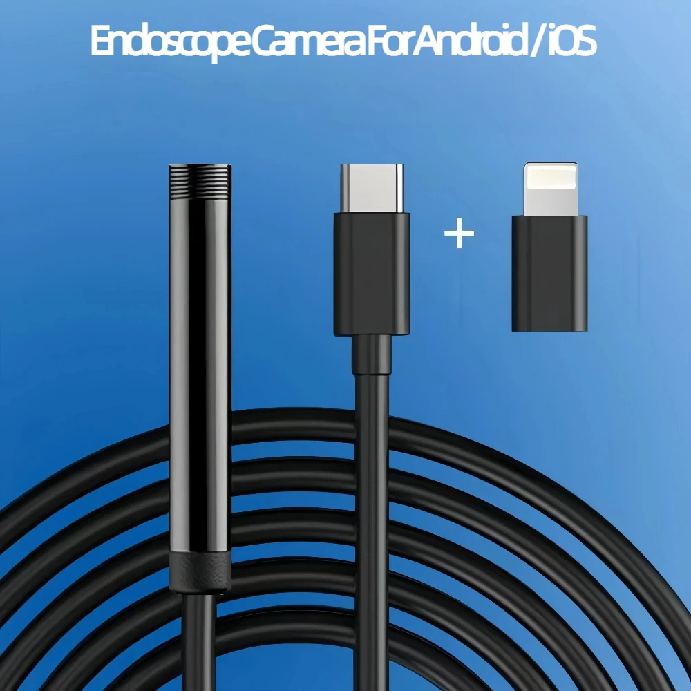 Typ-C Endoskop Kamera 1080P 2MP 1/3/5/10M Inspektion Kamera Auto Pipeline Endoskop Für Android IOS (15,16,12,11,8,6....) Image