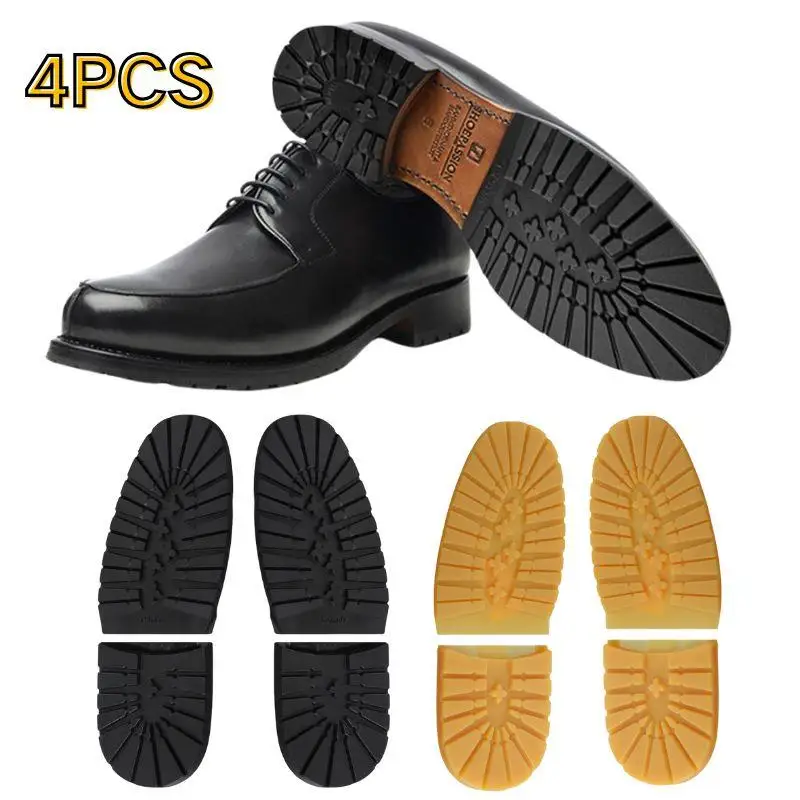 4PCS Anti Slip Fuß Pads Vorfuß Sohle Schutz Reparatur Arbeiter Gummi Sohlen Tragen-beständig Sohle Turnschuhe Ferse Gummi schuh Pad Image