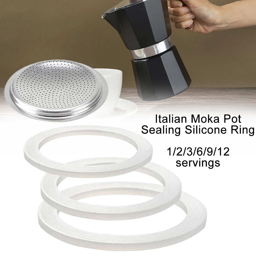 Kaffee Gummiringe Italienische Moka Topf Flexible Unterlegscheibe Dichtungsring Coffeeware Ersetzen Sie für Tassen Moka Pot Espresso Kaffeemaschinen Image