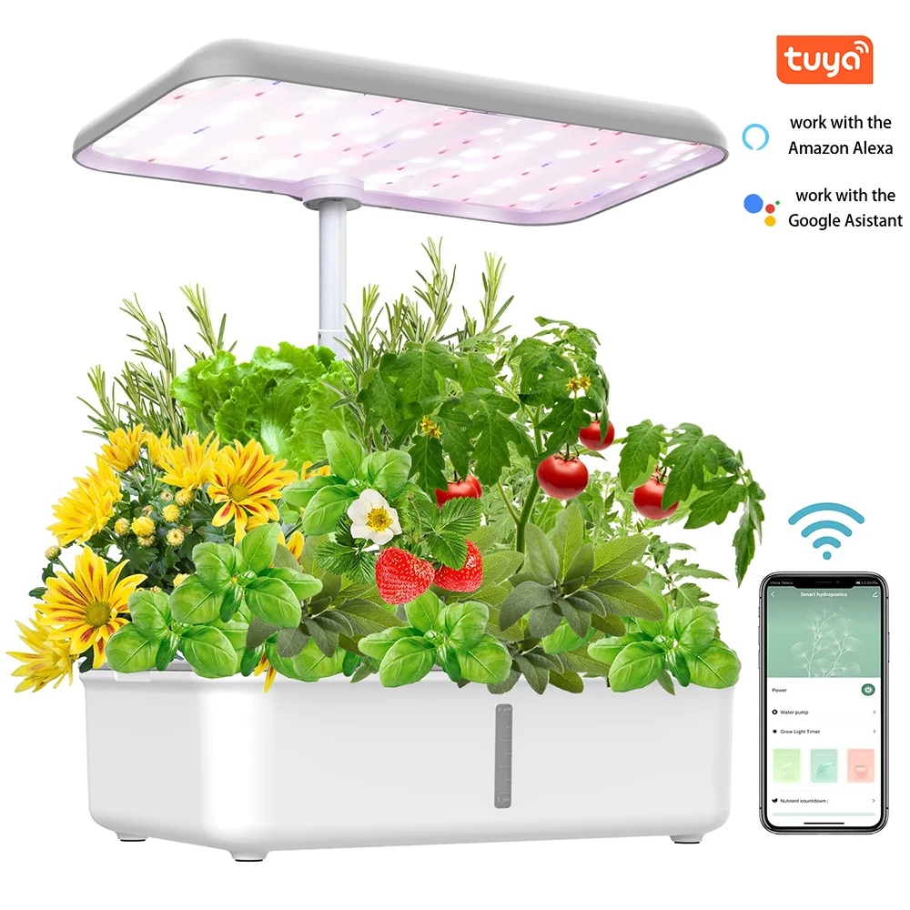 Tuya Wifi Hydoponics Anbaus ystem mit LED Grow Light Auto Pump Smart Indoor Gartens ystem Kräuter garten Kit Pflanzer für zu Hause Image