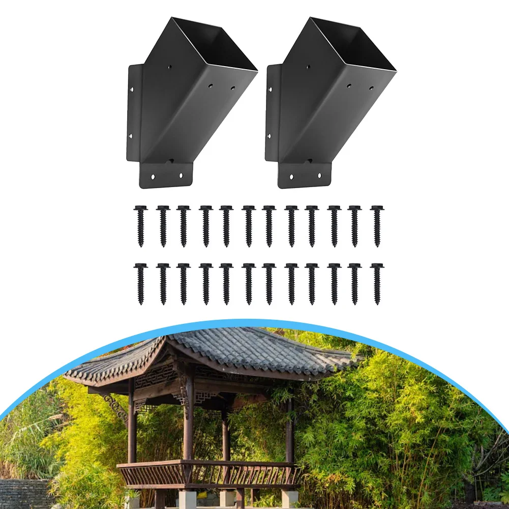 2PCS 45-Grad Pergola Klammern Kit Robuster Kohlenstoffstahl Für Stabilität Garten Schatten Liefert Zubehör ﻿ Image