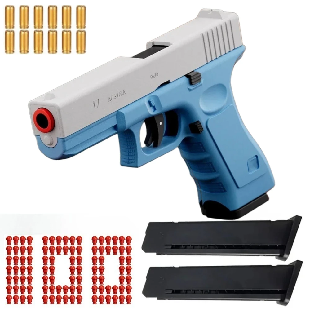 Shell Throwing G17 Automatisches Schießen Soft Bullet Spielzeugpistole mit Blowback Outdoor-Sport-Schießspiel Weihnachtsgeschenk für Kinder Image