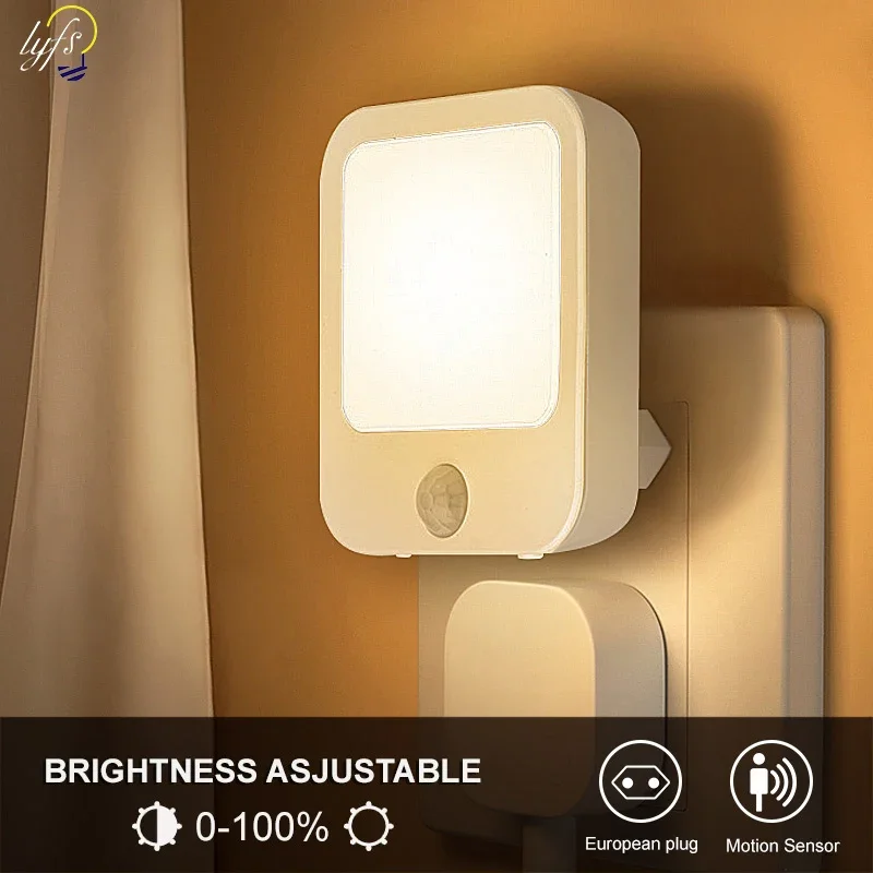 Nachtlicht Motion Sensor Mit LED Licht EU Stecker Lampen Kinder Nachtlicht Wireless Für Nacht Schlafzimmer UNS Nacht Lampen