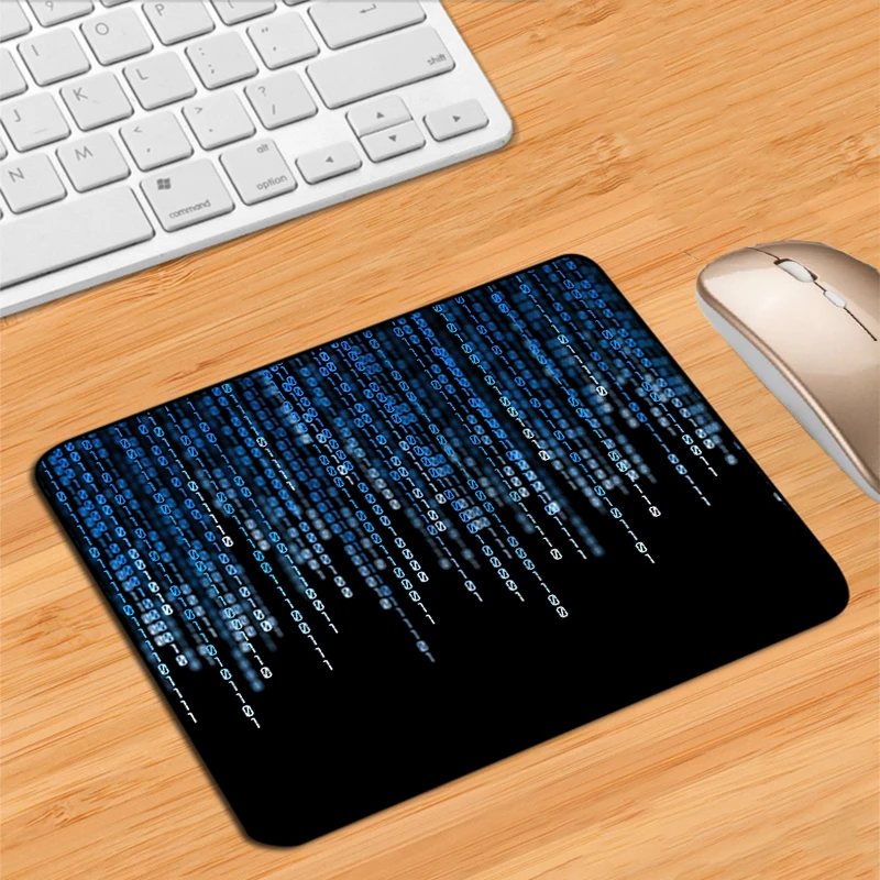 Maus Pad Gamer Teppich Matrix Binäre Code Maus Pads Deskmat Desktop Tisch Matte Pc Gaming Computer Schreibtisch Schutz Kawaii Zubehör Image
