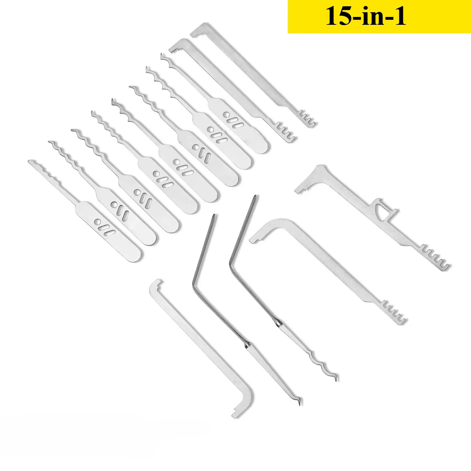Multitool Türreparatur-Kombinationsschloss-Bypass-Set für Schlüsseldienste, EDC-Kit für Autos, Lockpicks-Set mit Videoschloss-Picks für Elektrowerkzeuge Image