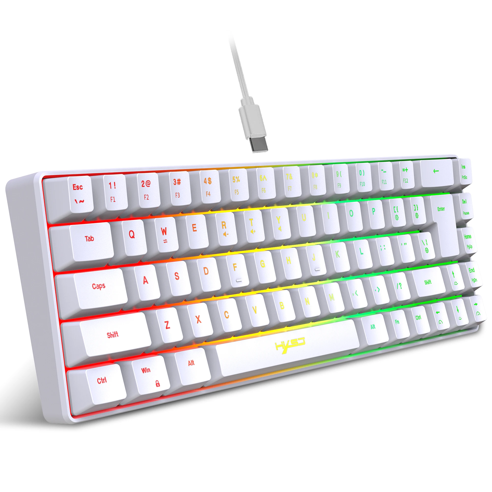 68 Tasten Gaming-Tastatur USB-Kabel tragbare 20 RGB Hintergrund beleuchtung Tastatur für Windows Laptops Computer Image