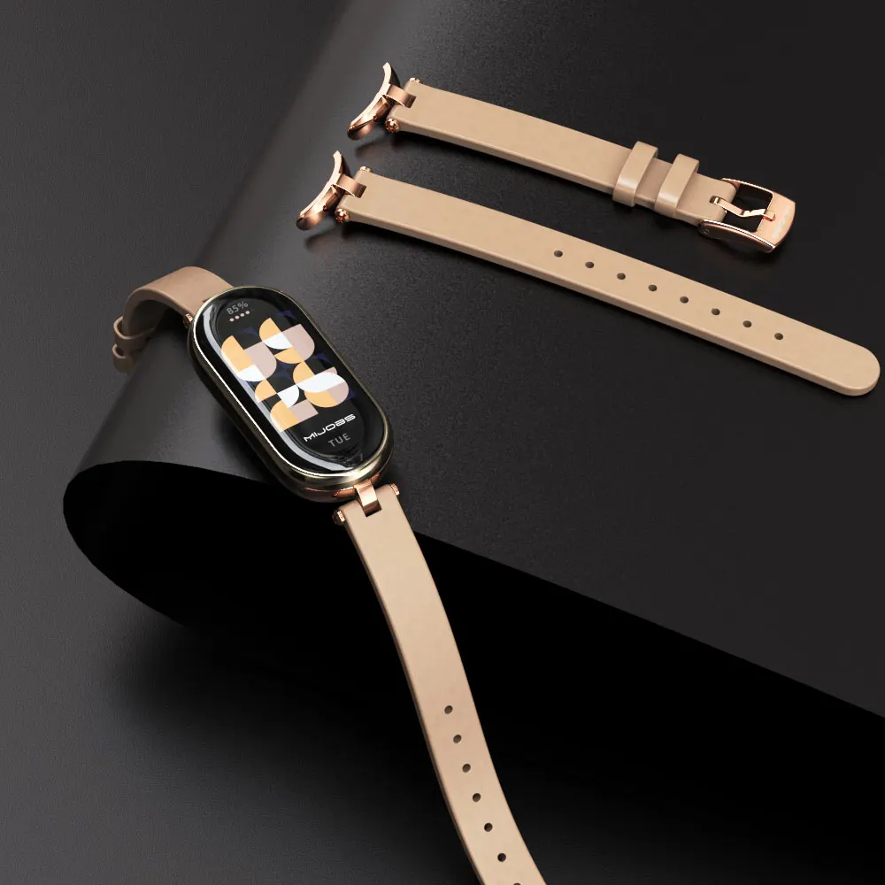 Armband für Mi Band 10 9 8 7 6 5 Armband für Xiao mi Smart Band 9 Strap für Mi Band 8 Leder Armband Für Mi Band 7 Correa Image