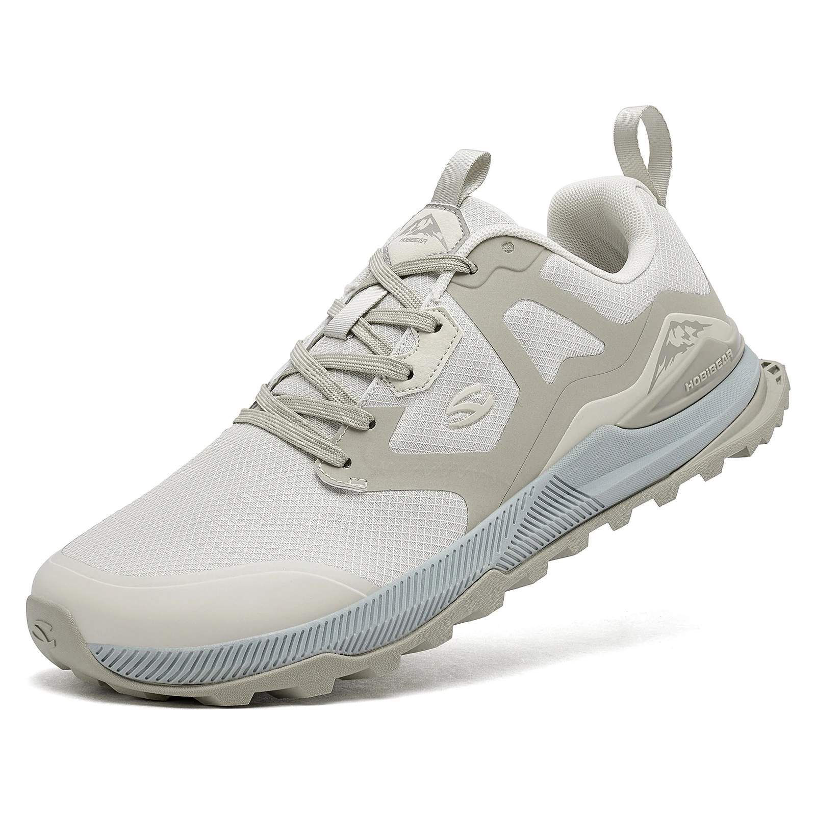 HOBIBEAR Unisex-Wanderschuhe für Damen und Herren, Trailrunning, Outdoor-Sneaker, Kunstleder, rutschfeste Schnür-Wanderschuhe
