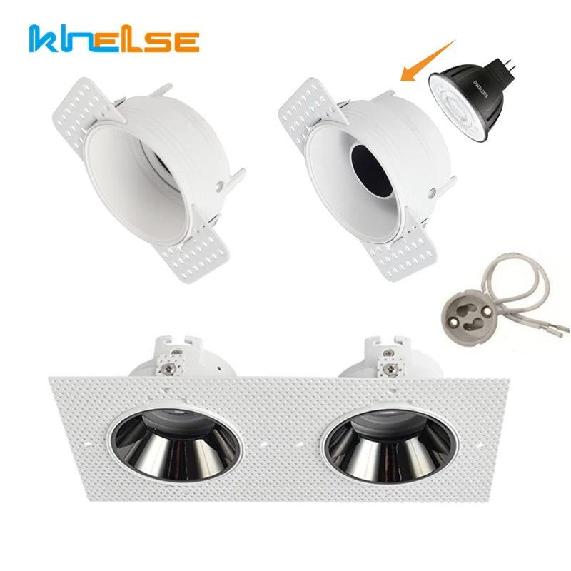 DL013 Rahmenlose LED-Einbauleuchte Verstellbarer Einbau-Deckenspot-Rahmen Fassung GU10/MR16 Lampenhalterung