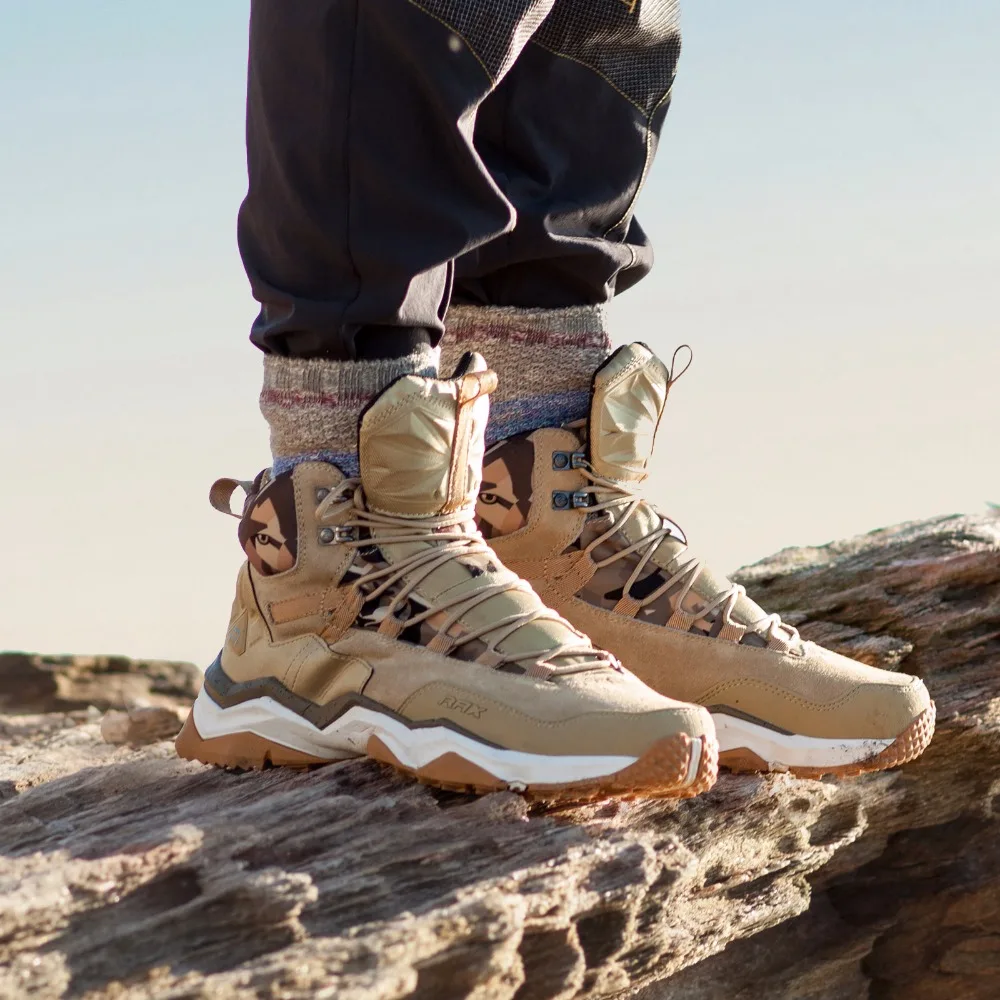 Rax Männer Wanderschuhe Mid-Top wasserdichte Outdoor-Sneaker Männer Leder Trekking stiefel Trail Camping Klettern Jagd Turnschuhe Frauen