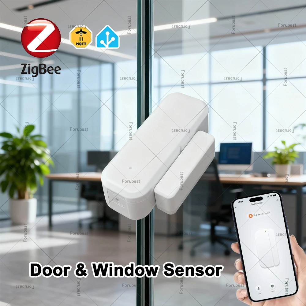ZigBee Tür-Fenster-Sensor, Smart Home, Sicherheitsschutz, magnetischer Kontakt, Tür-Offen-Geschlossen-Detektor, funktioniert mit Gateway Z2MQTT Image