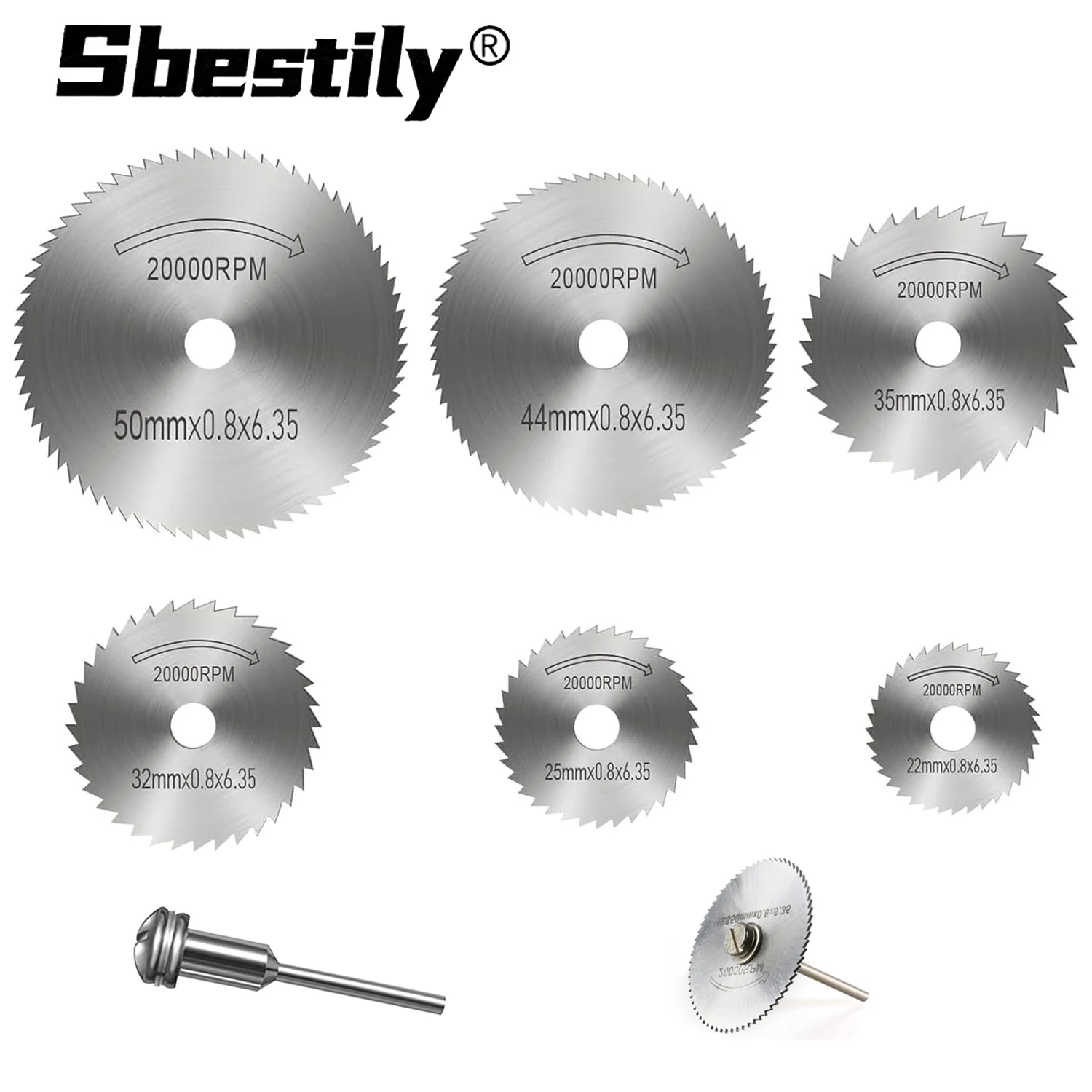 7 Teile/satz HSS Kreissäge Klinge MiniTrennscheibe Für Dremel High Speed ​ ​ Drehwerkzeug Metall Holz Kunststoff Schneidrad 22-50 mm Image