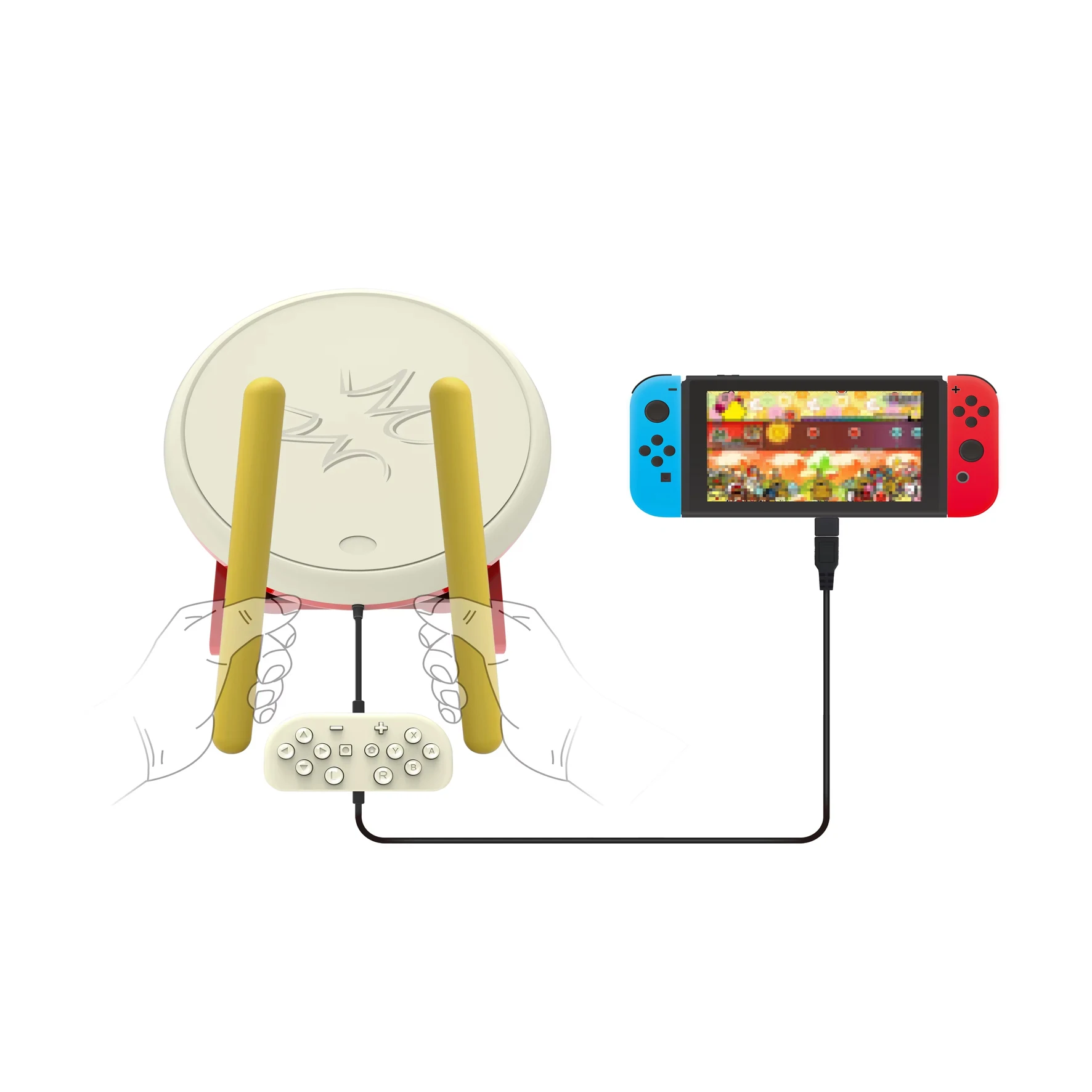 DOBE TNS-1867D Drum-Controller-Sticks für Switch-Konsole Taiko No Tatsujin Master Videospiele