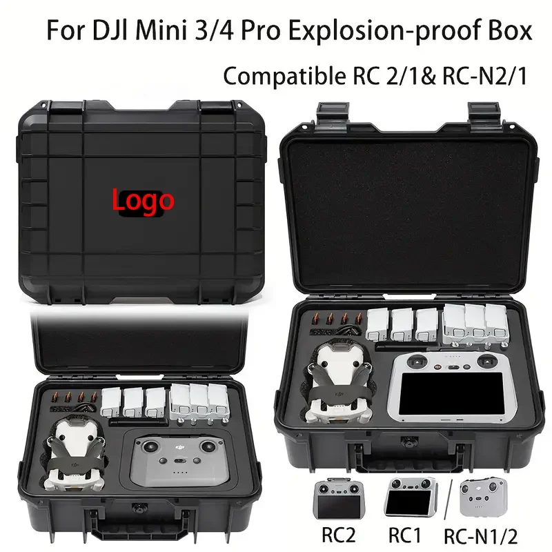 Für DJI Mini 3/4Pro Fall Mini 4 Pro Explosion Proof Fall Mini 4 Pro Tasche Tragbare Wasserdichte Box Hard Shell große Kapazität Fall Image