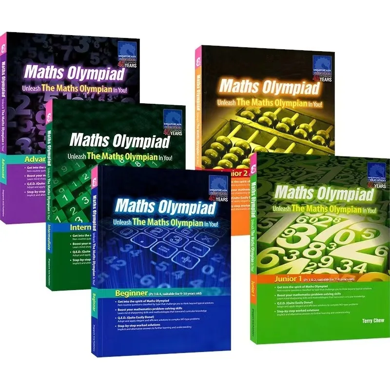 5 Bücher/Set Sap Mathe Olympiade Grundschule Mathematisches Denken Training Übung Mathe Fragen Englisch Buch
