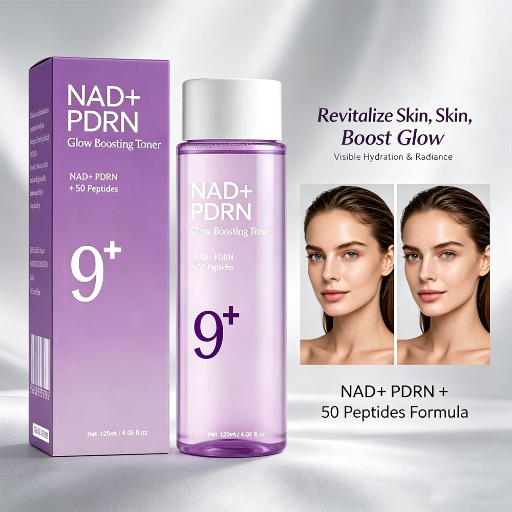 NAD+PDRN Glow Boosting Toner, straffend, feuchtigkeitsspendend, Elastizität, verblasst feine Linien, feuchtigkeitsspendende Hautpflege-Essenz für trockene Haut, 120 ml Image
