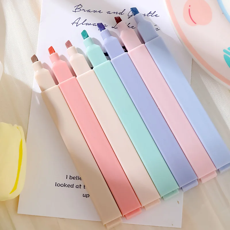 6 teile/satz Pastellfarbe Text marker kawaii Briefpapier Farb marker Schule liefert Schüler Marker Text marker japanisches Briefpapier