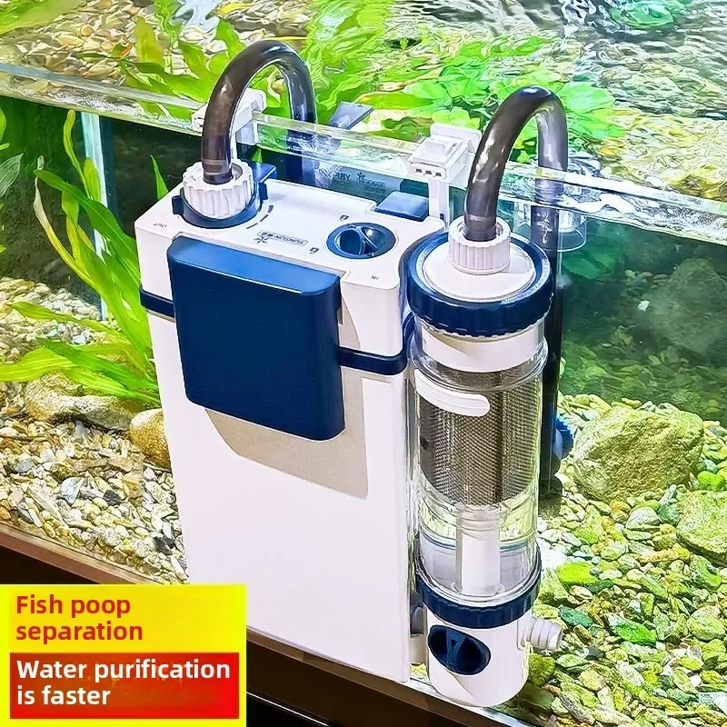 SUNSUN neuer Aquariumfilter YBF-500 Sauerstofffiltration integrierte Maschine Wasserreinigungspumpe Wandmontierte Fischtoilette Image