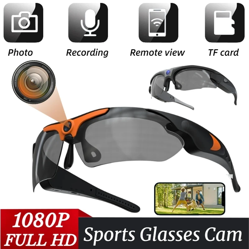HD 1080P Brille Mini Kamera Outdoor Fahrrad Motorrad Sicherheit Schutz Sonnenbrille Video Kamera Polarisierte Linse Sport Cam Image